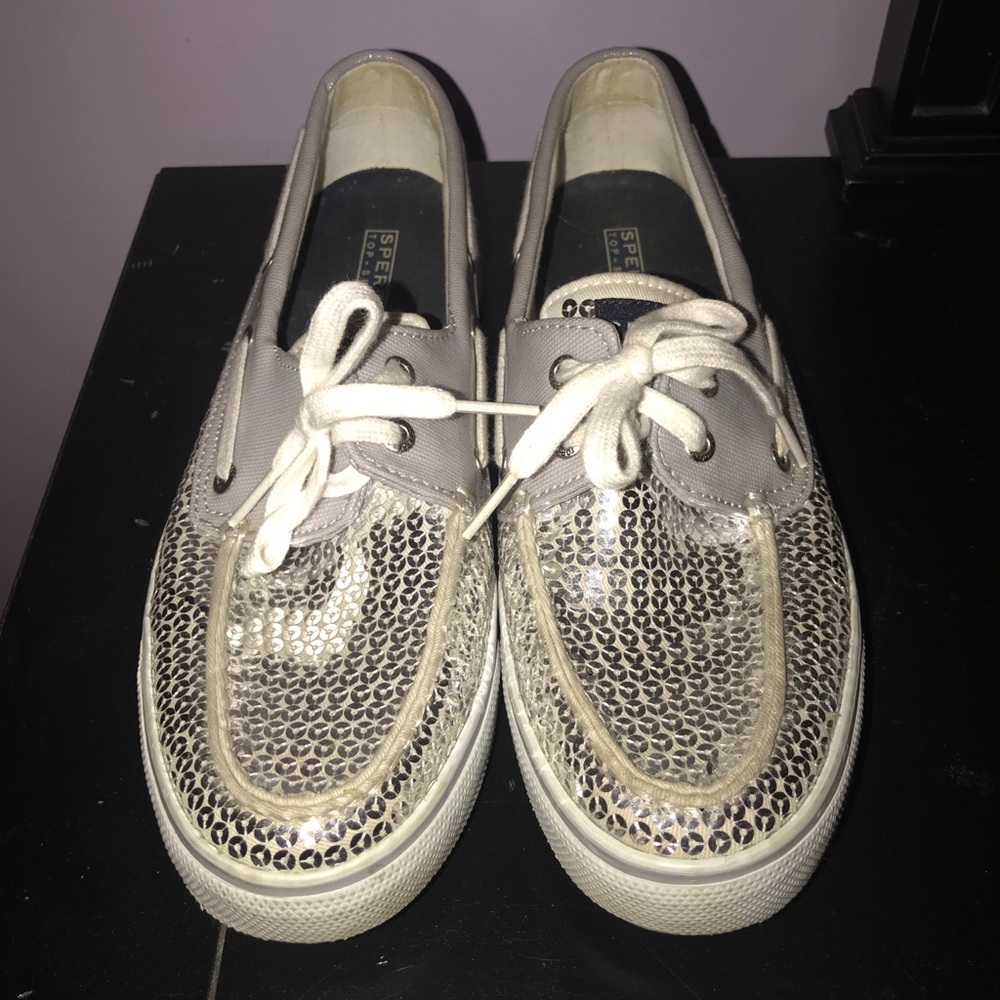 Sperry slip on sparkle sneakers